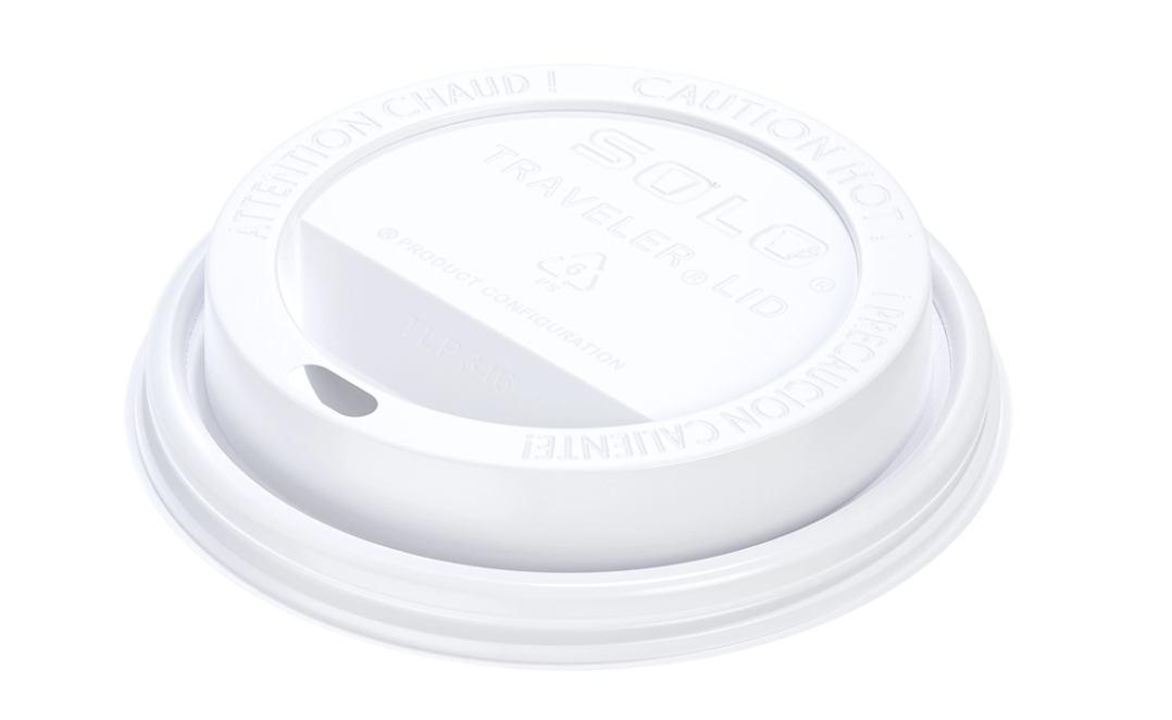Tapa Domo de Plástico PS Traveler® para Vasos de 10-24 oz (296-710 mL) - Blanca