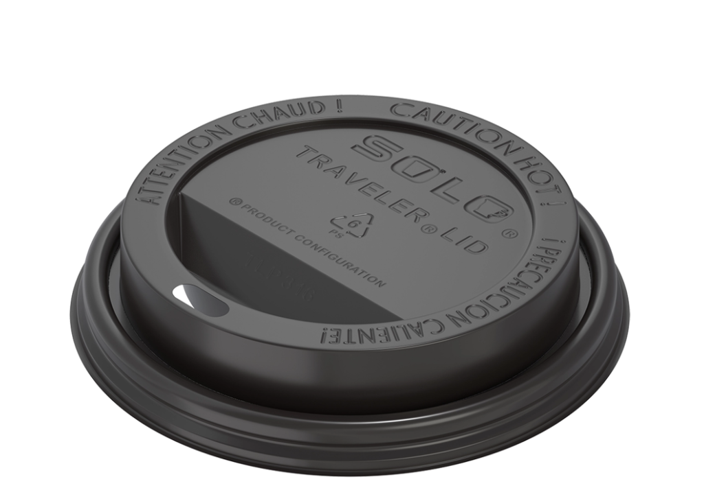 Tapa Domo de Plástico PS Traveler® para Vasos de 10-24 oz (296-710 mL) - Negra