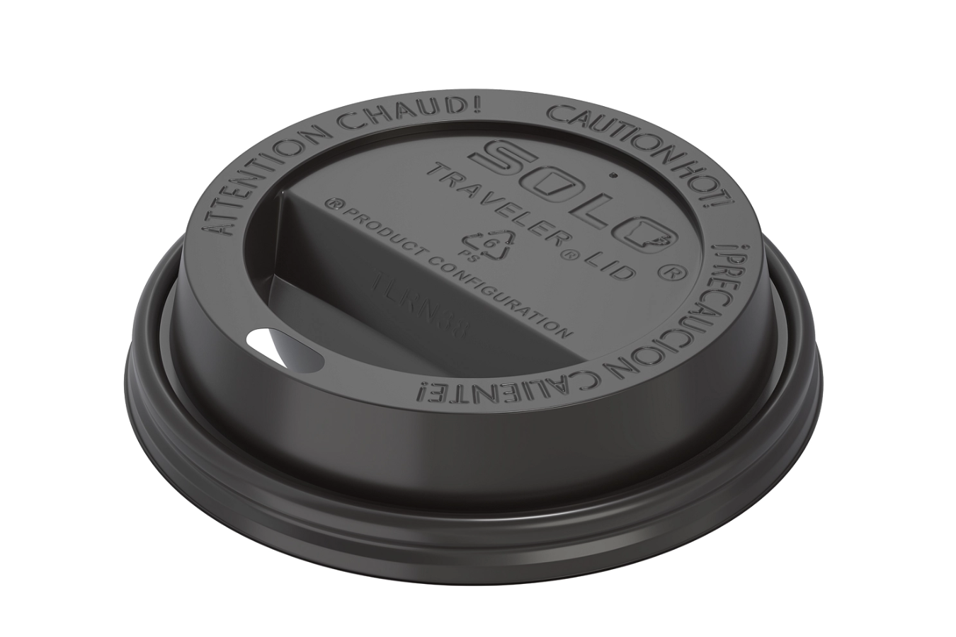 Tapa Domo de Plástico PS Traveler® para Vasos de 8 oz - Negra