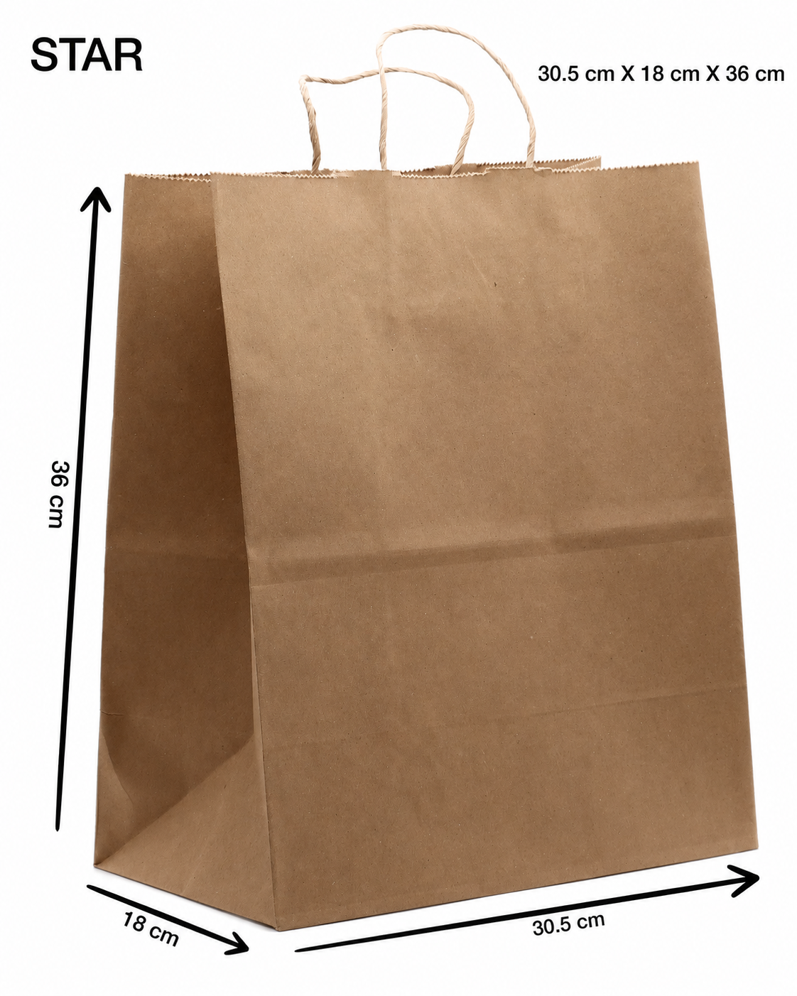 Bolsa de papel kraft con asa (grande)