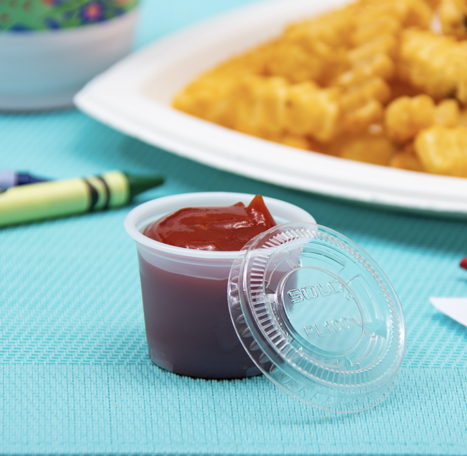 Tapa de Plástico PET para Soufflé de 1 fl oz - Transparente