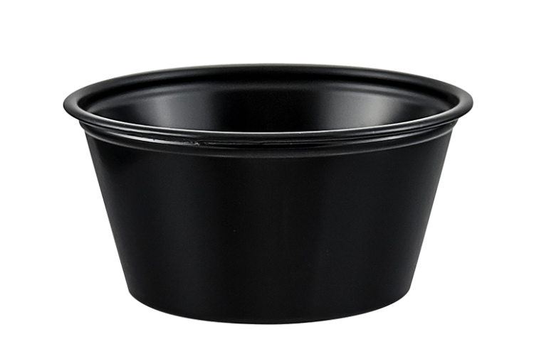 2 oz HIPS Plastic Portion Container - Black