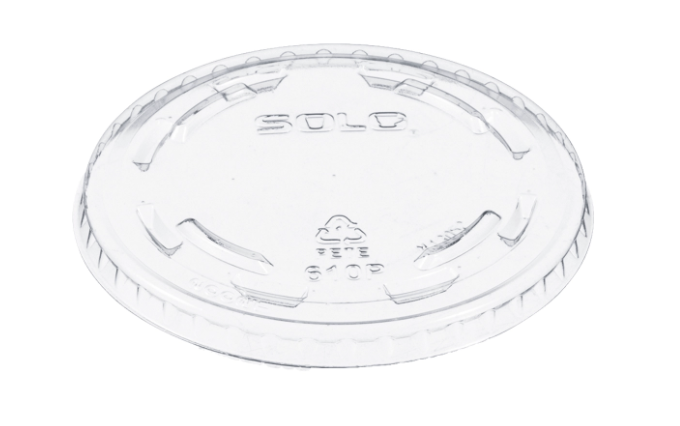 Tapa de plástico PET transparente sin ventilación para recipientes de 9 a 10 oz.