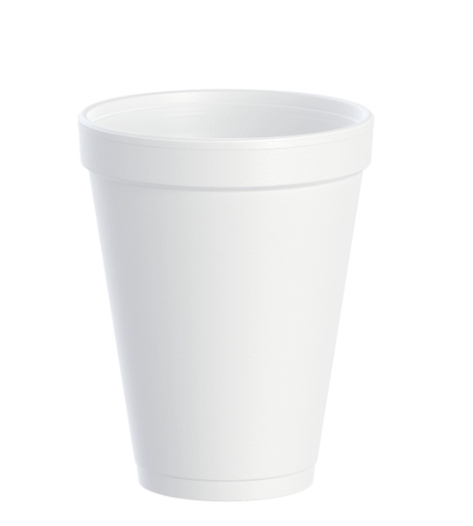 Vaso térmico de foam EPS blanco de 12 oz.