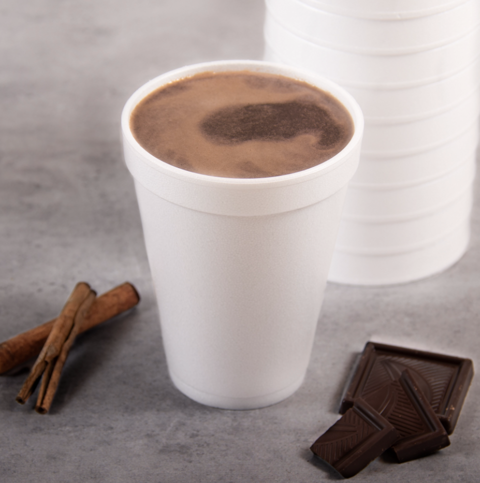 Vaso térmico de foam EPS blanco de 12 oz.