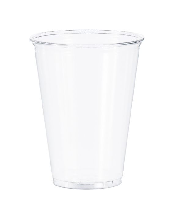 Vaso alto de plástico PET transparente de 10 oz.