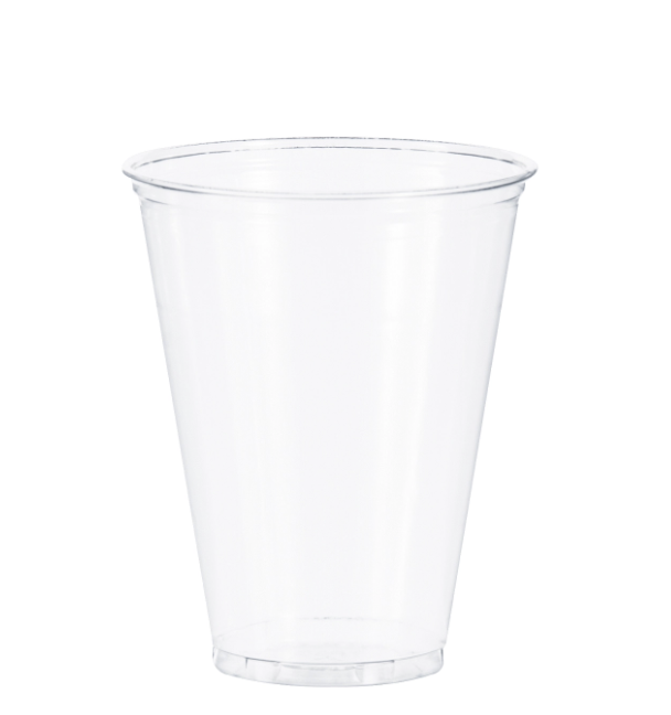 Vaso alto de plástico PET transparente de 9 oz.