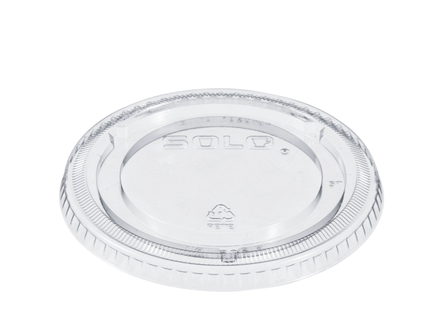 Tapa de plástico PET transparente sin ventilación para recipientes de 5.5 a 24 oz.