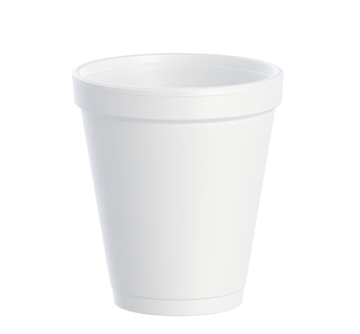 Vaso térmico de foam EPS blanco de 8 oz.