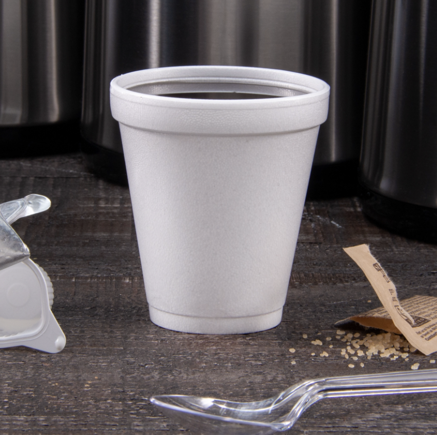 Vaso térmico de foam EPS blanco de 8 oz.