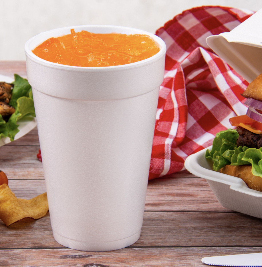 Vaso térmico de foam blanco de 16 oz.