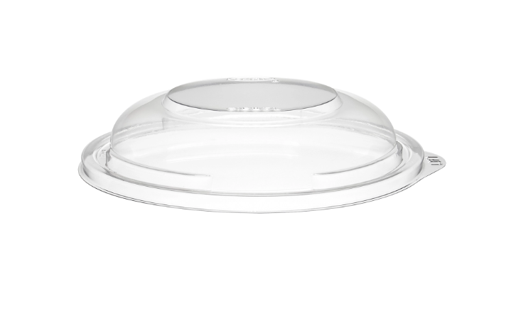Tapa domo de plástico PET transparente para tazón de 8-16 oz
