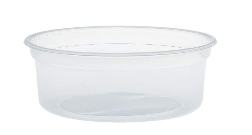 Contenedor MicroGourmet® de plástico PP transparente de 8 oz