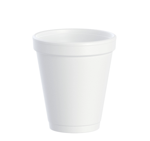 Vaso térmico de foam EPS blanco de 6 oz