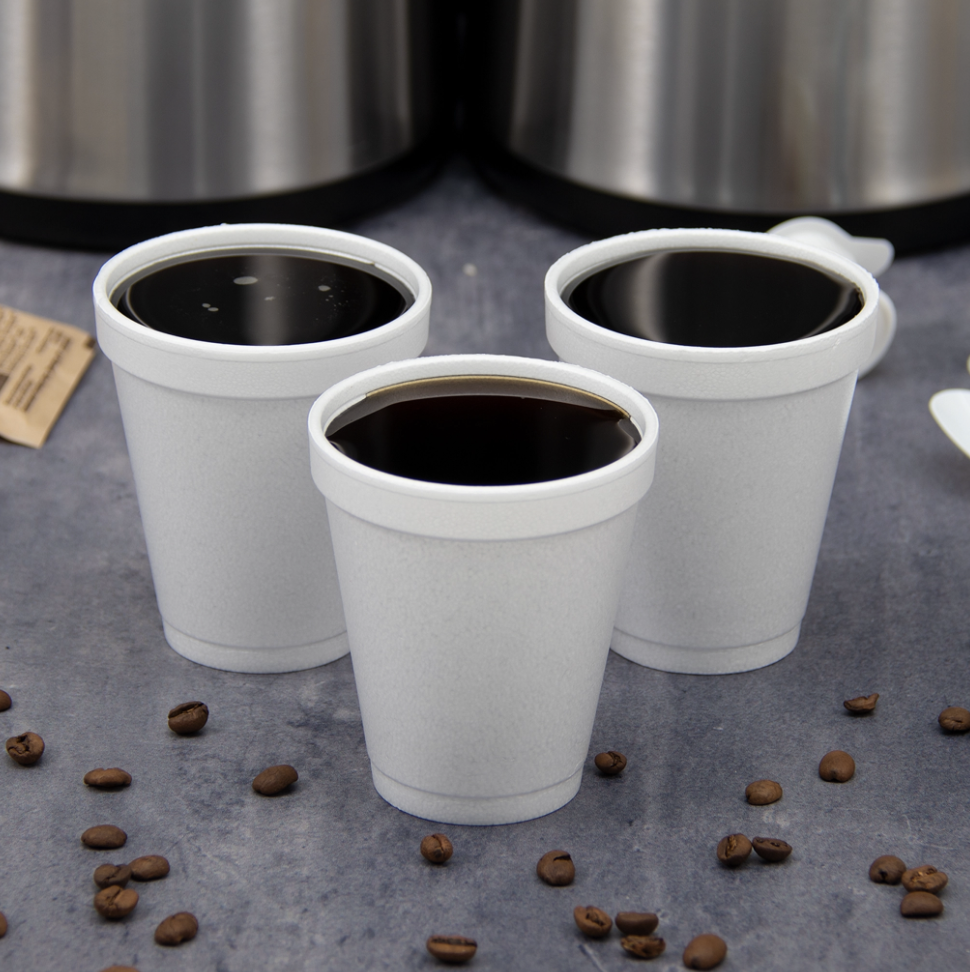 Vaso térmico de foam EPS blanco de 6 oz