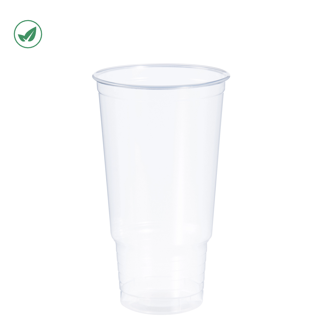 Vaso pedestal de plástico PP transparente de 32 oz