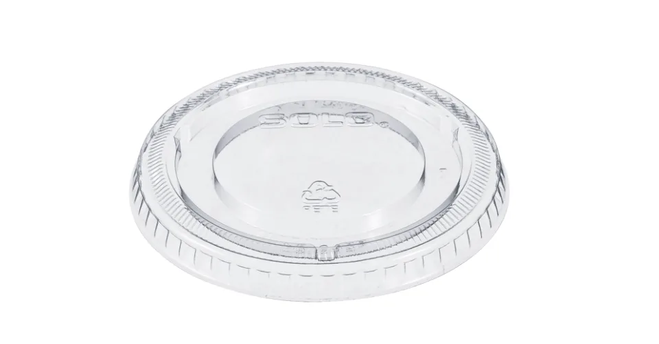 Tapa de plástico PET transparente sin ventilación para vaso de 12 oz