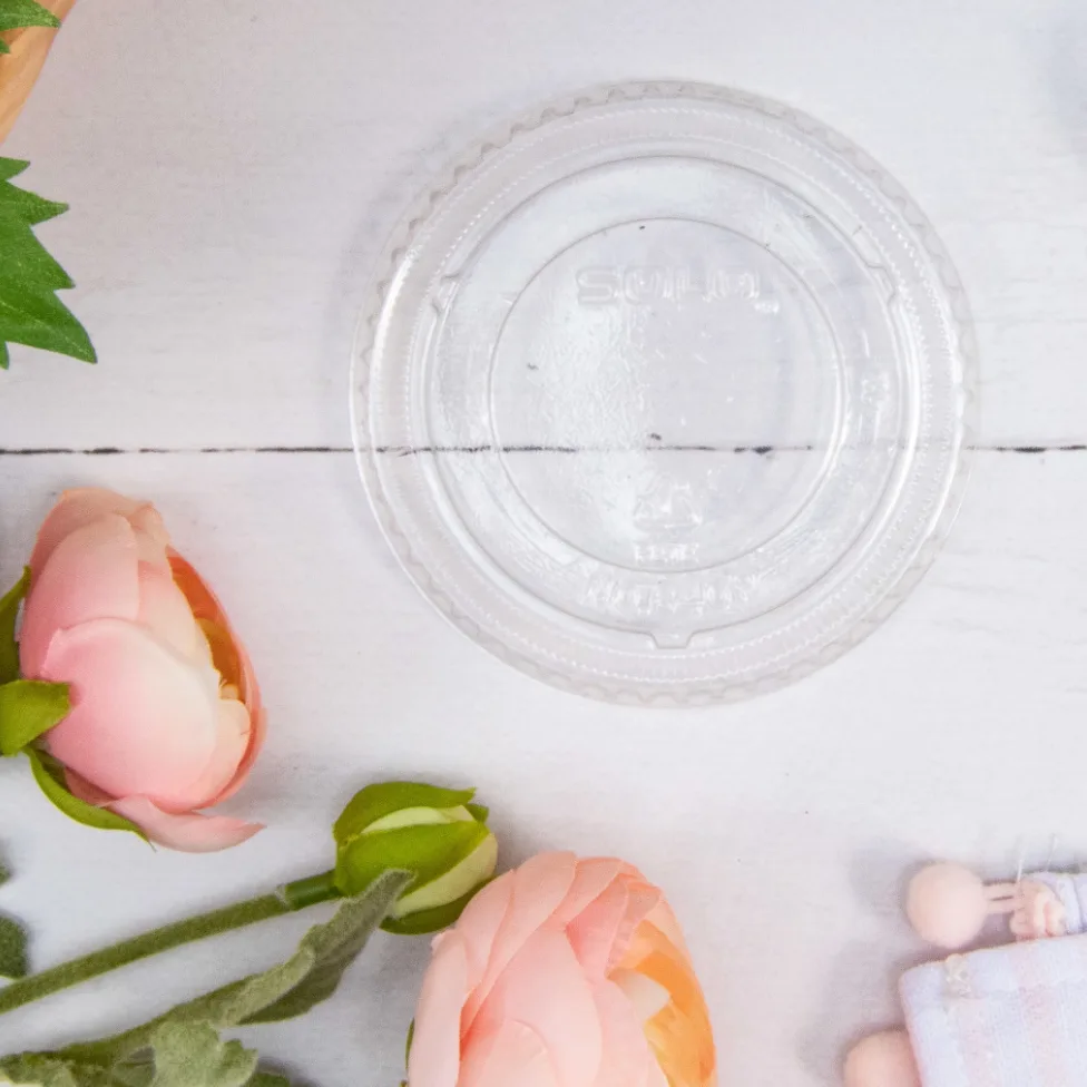Tapa de plástico PET transparente sin ventilación para vaso de 12 oz