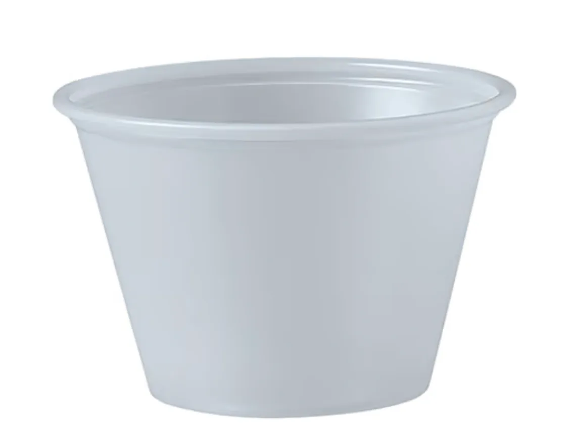 Contenedor para porciones de plástico PS translúcido de 2.5 oz