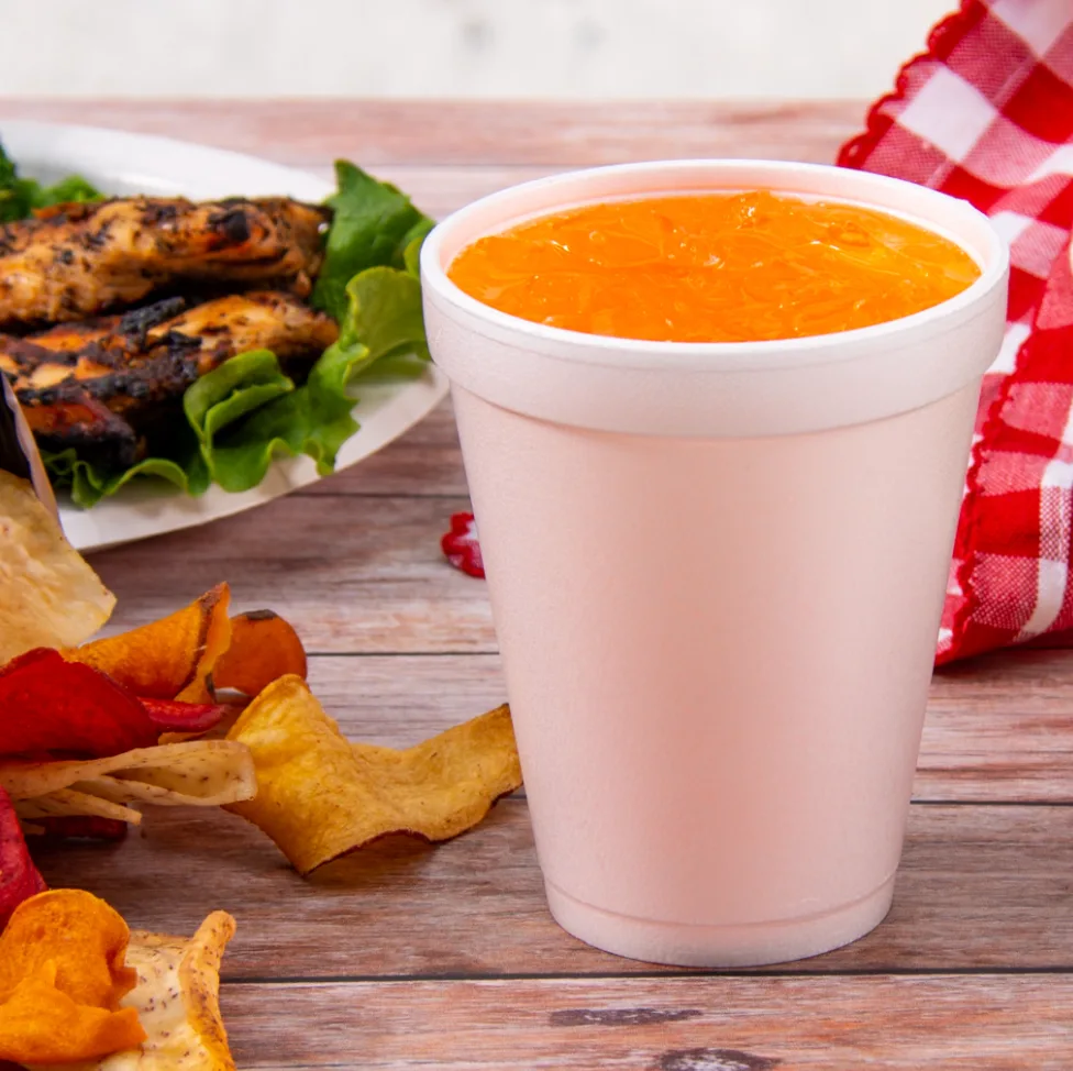 Vaso térmico de foam blanco de 10 oz.