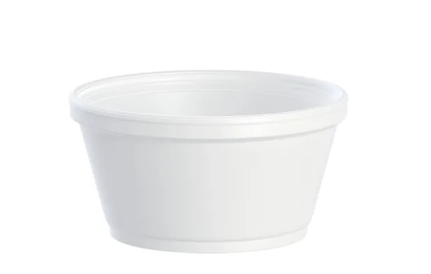 Contenedor térmico de foam blanco de 8 oz. formato bajo