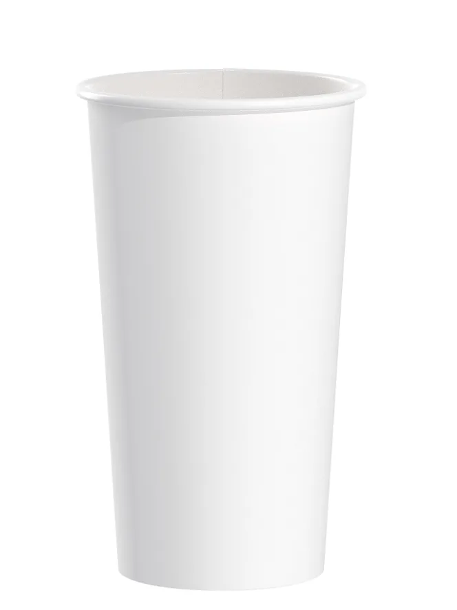 Vaso de papel SSP blanco de 20 oz para bebidas calientes