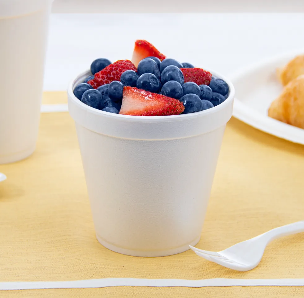 Contenedor térmico de foam blanco de 16 oz.