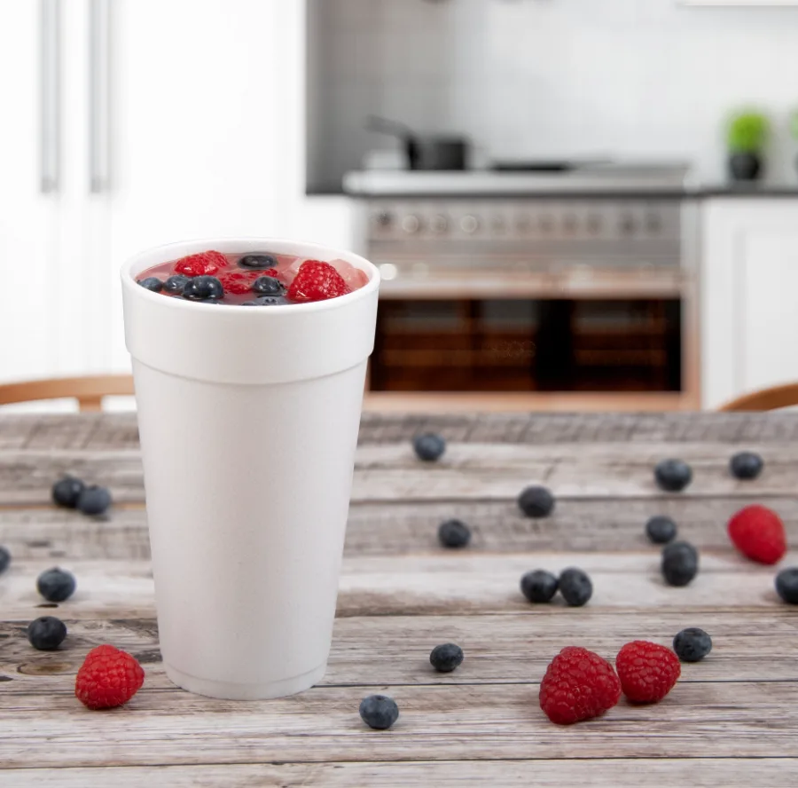 Vaso térmico de espuma EPS blanco de 20 oz