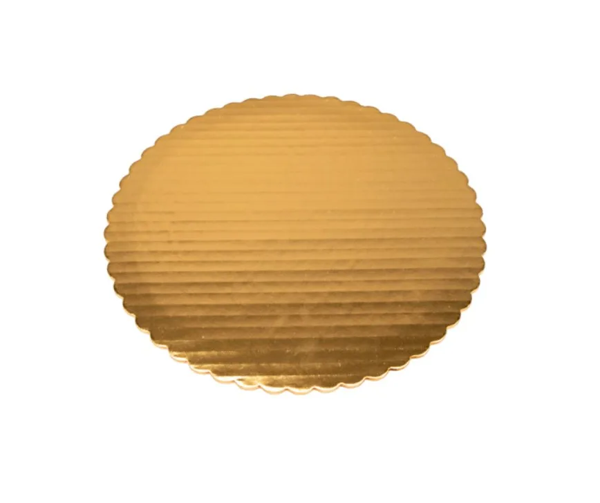Base Circular Dorada de Cartón Corrugado 10"