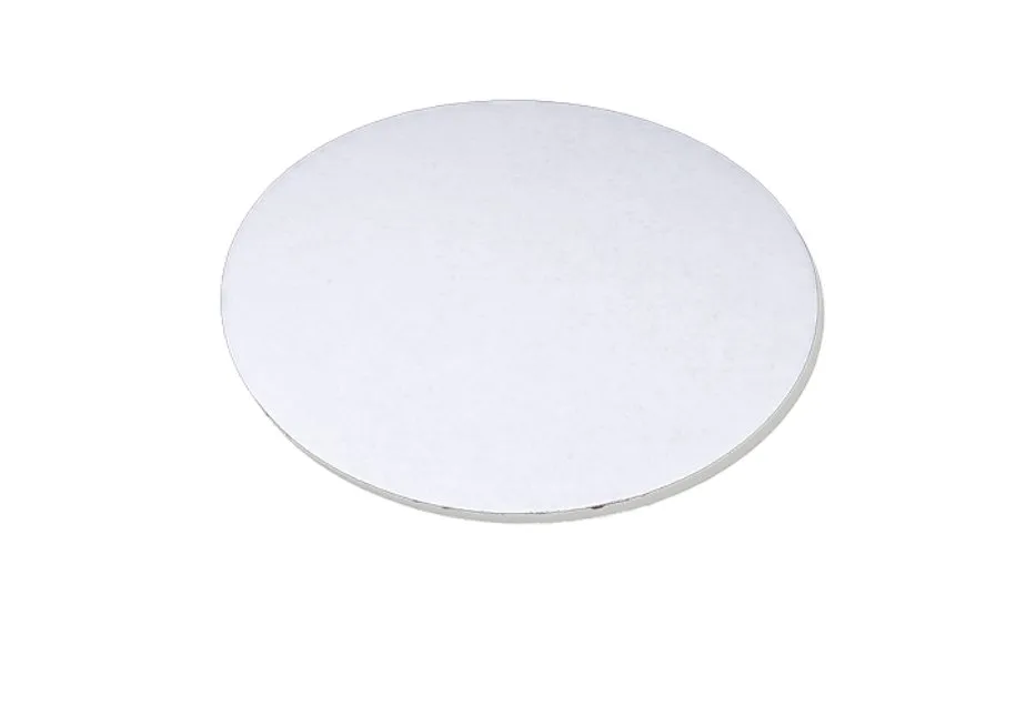 Base Circular Blanca Moteada de Cartón Corrugado 14"