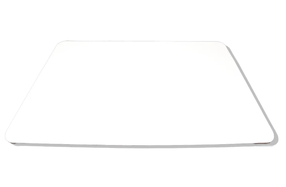 Base Rectangular Blanca Brillante de Doble Pared  25.5"
