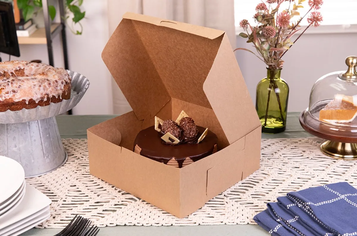 Caja Kraft Natural para Panadería 10X10X4"