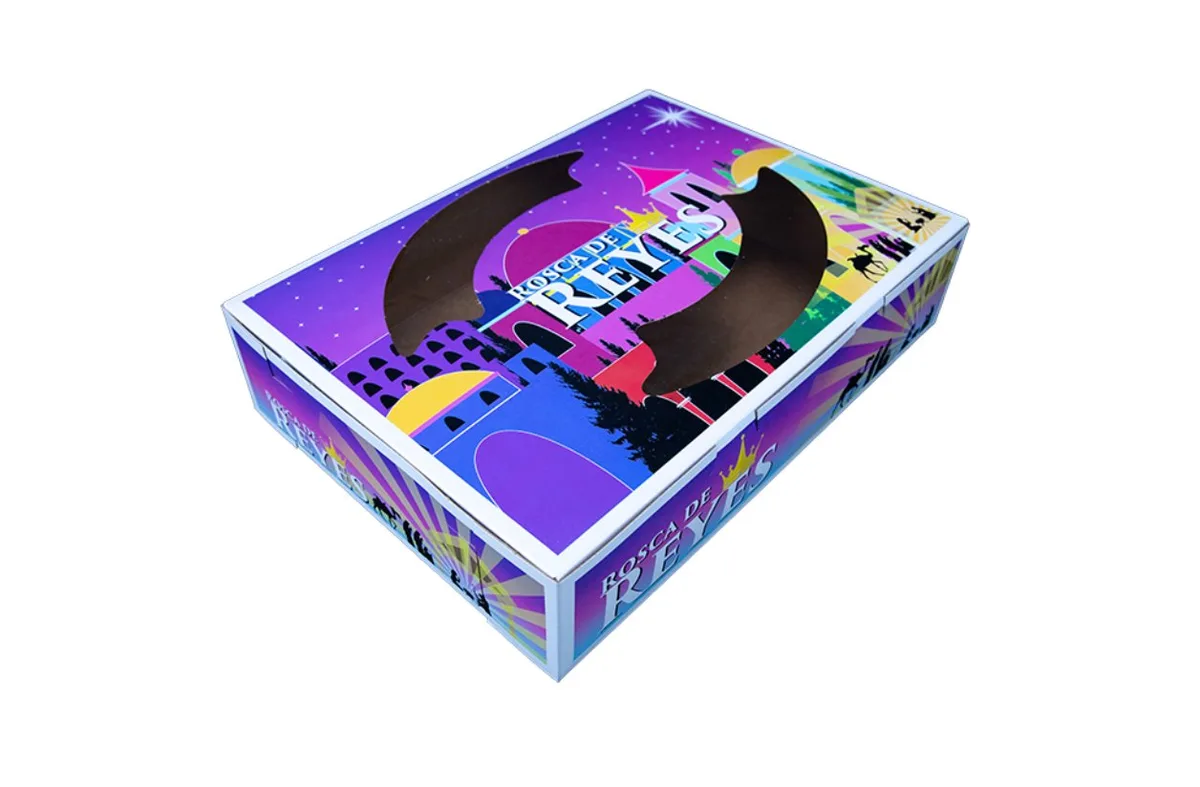 Caja para Rosca de Reyes 35.6 × 25.4 × 7.9 cm