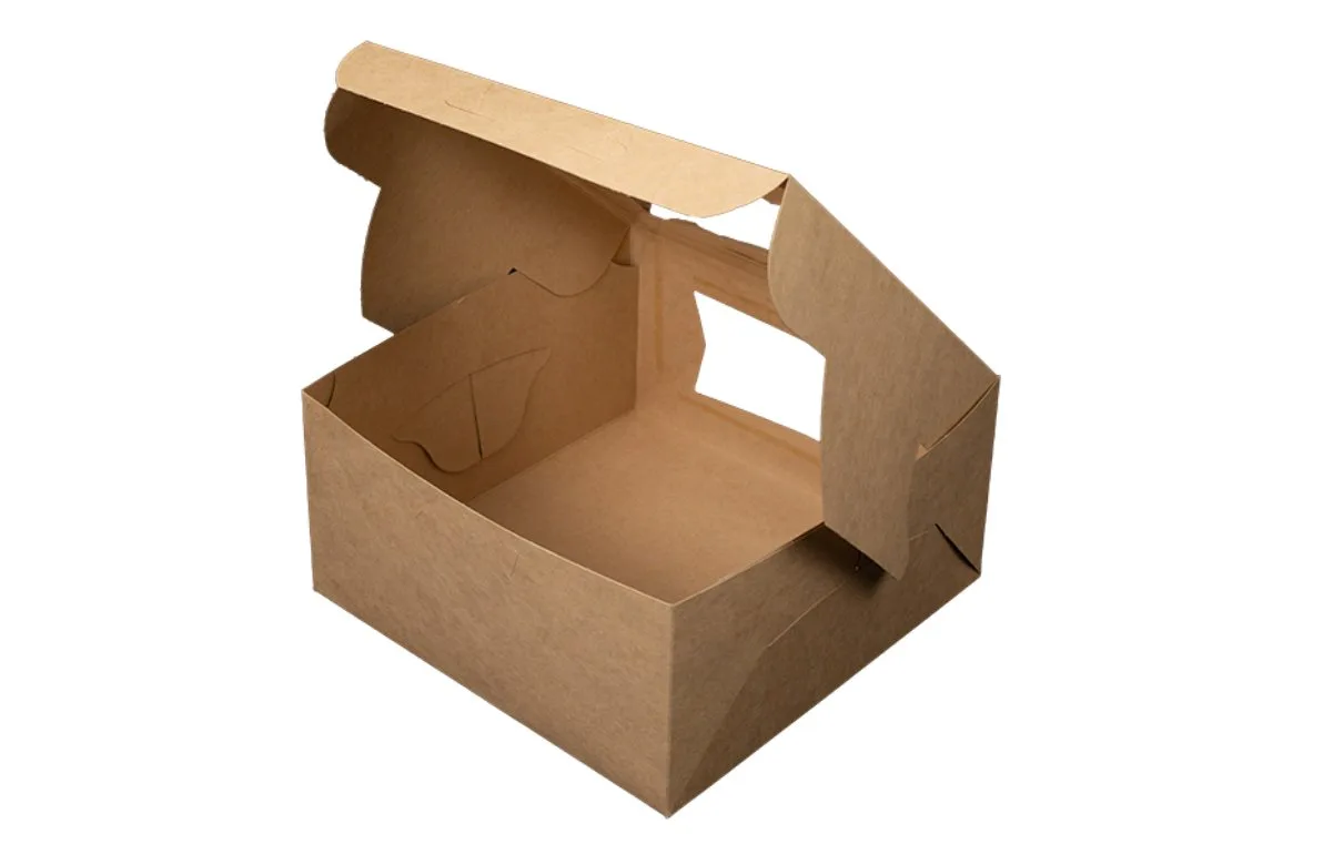 Caja para Panadería Kraft con Ventana 10X10X5"
