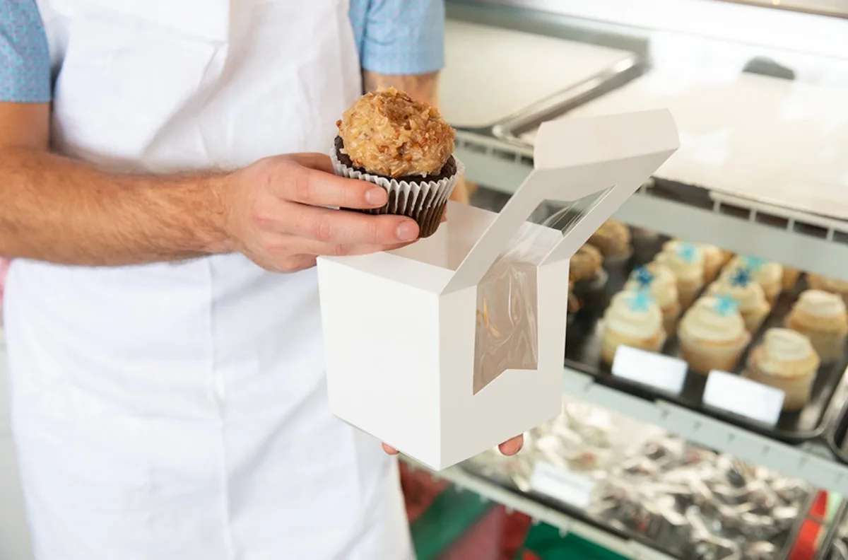 Caja para Cupcake con Ventana 4.5X4.5X4.5 
