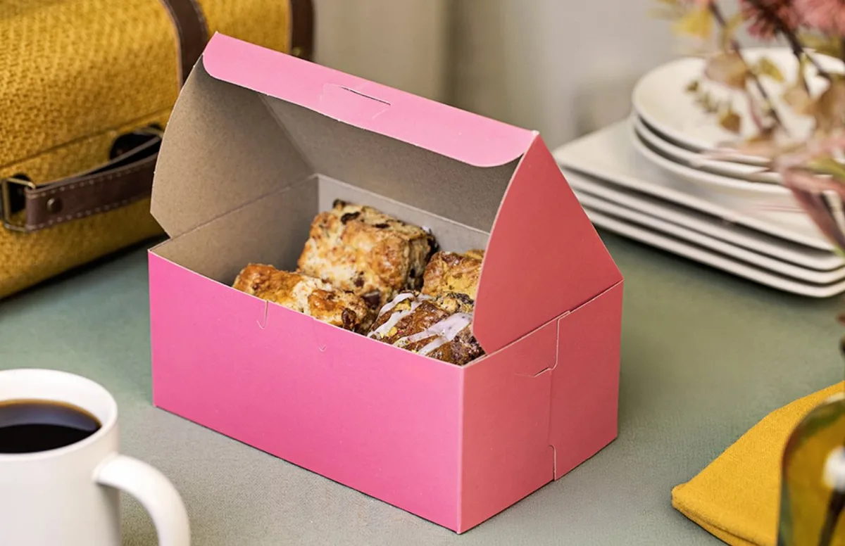 Caja Rosa para Panadería 8X5X3-1/2 "