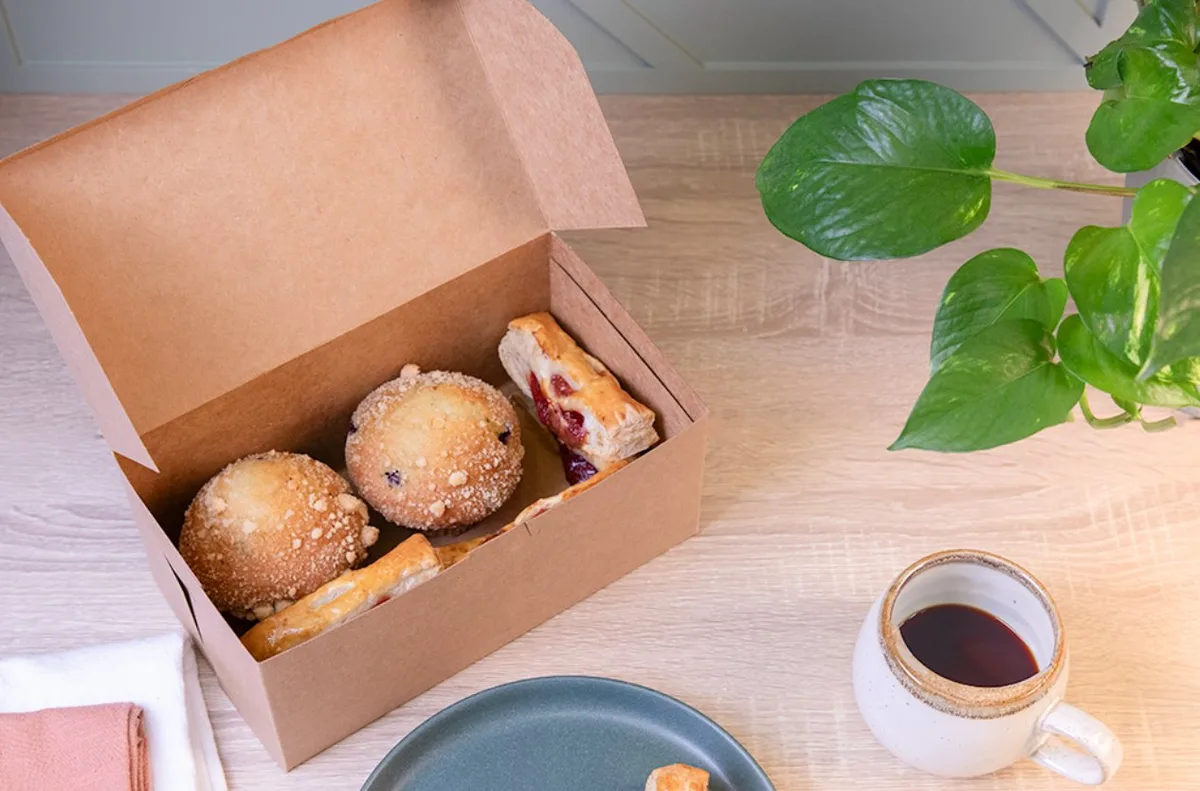 Caja Premium Kraft Natural para Panadería 22.9 × 12.7 × 10.16 cm