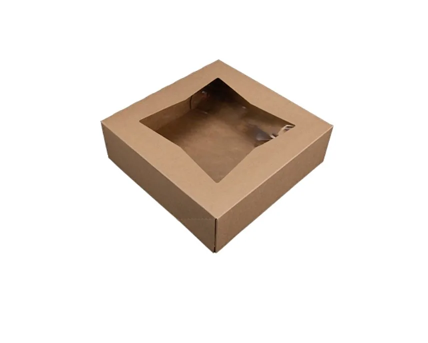 Caja Kraft para Panadería con Ventana  8X8X2.5"