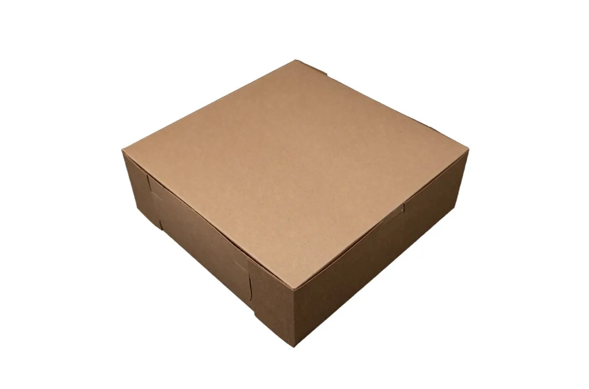 Caja Premium Kraft Natural para Panadería 9X9X3"