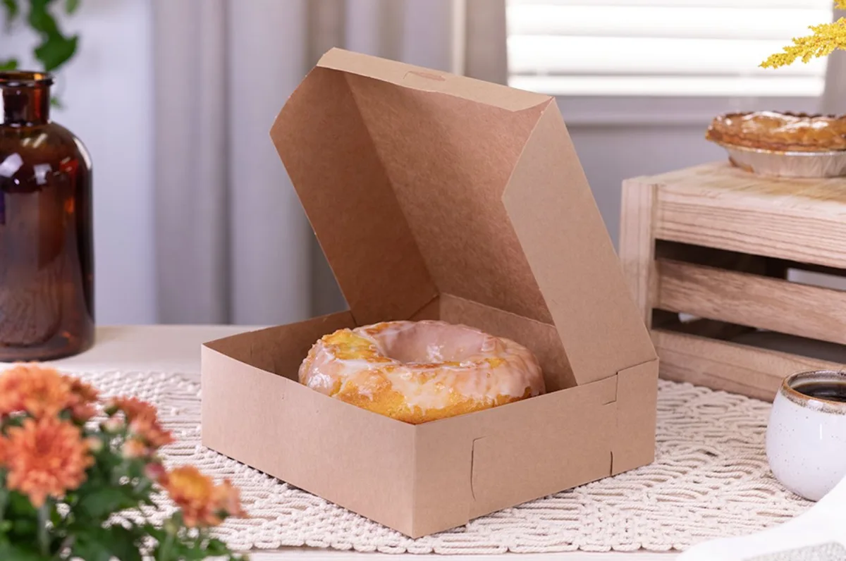 Caja Premium Kraft Natural para Panadería 9X9X3"