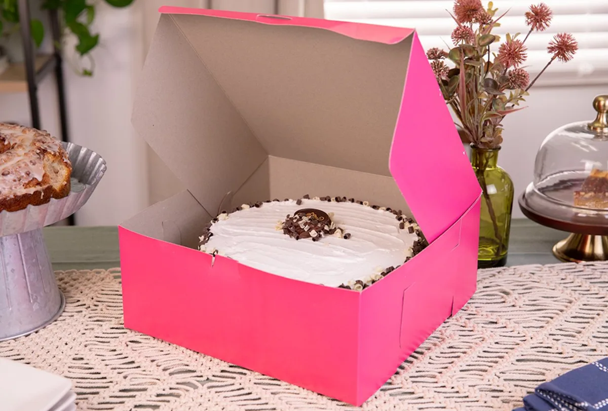 Caja Rosa para Panadería 12X12X5"