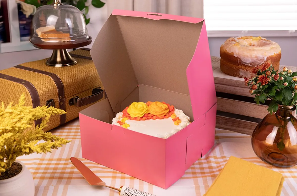Caja Rosa para Panadería  10X10X5 " 