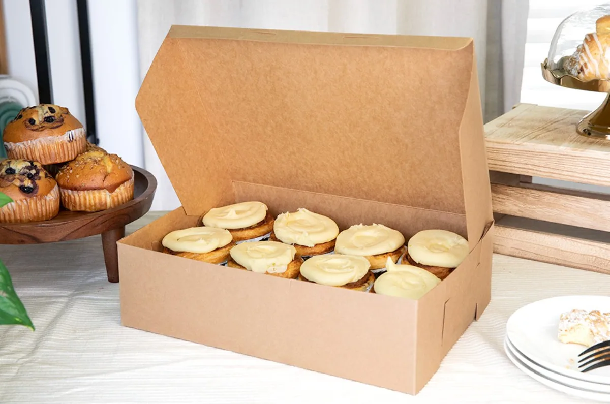 Caja Premium Kraft para Panadería 14X10X4"