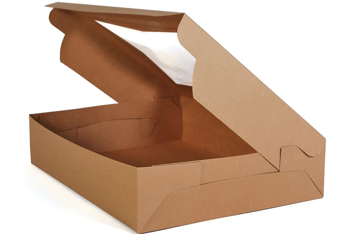 Caja para Panadería Kraft con Ventana  19X14X4"