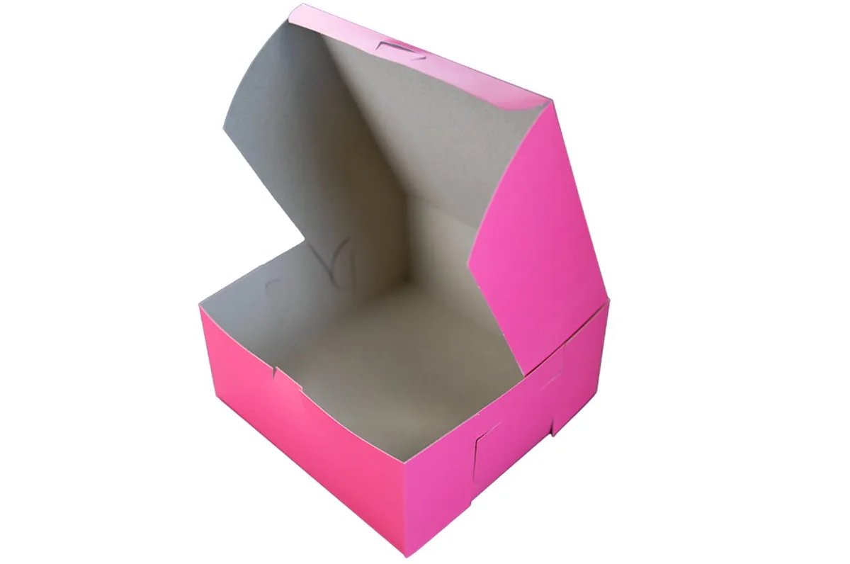 Caja Rosa para Panadería 9X9X4"