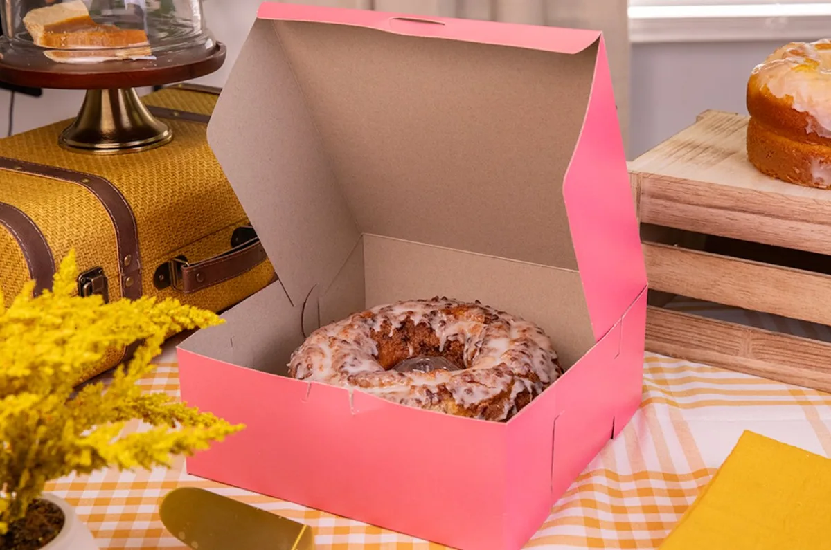 Caja Rosa para Panadería  10X10X4"