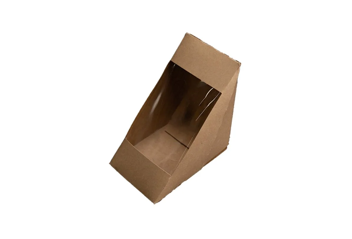 Caja Triangular para Sándwich con Ventana