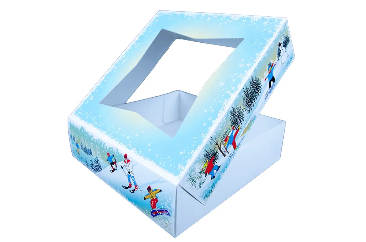 Caja Winter Wonderland para Panadería 9X9X2- 1/2