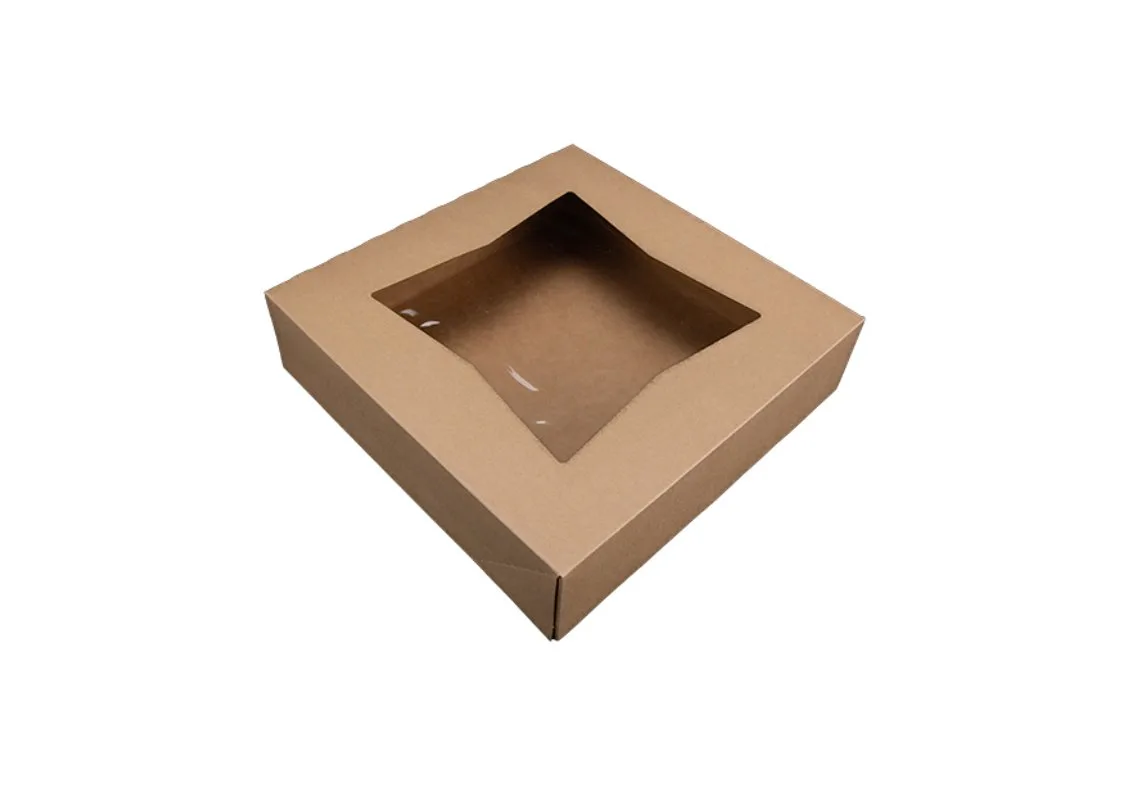 Caja para Panadería con Ventana Kraft 10X10X2.5"