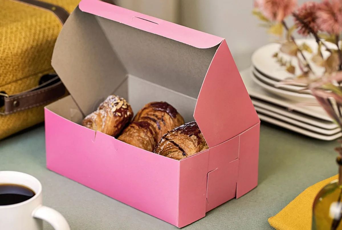 Caja Rosa para Panadería  9X6X3.5"